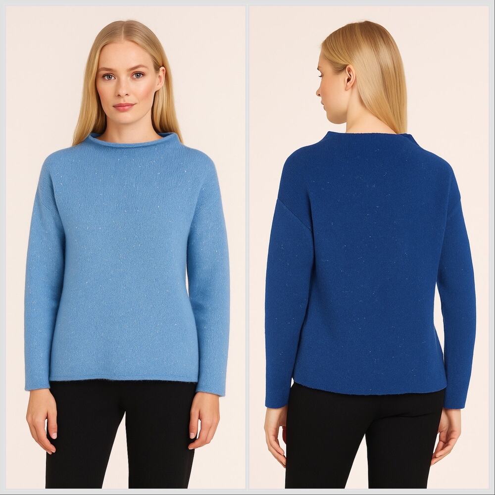 Pier Antonio Gaspari Blue Colorblock Virgin Wool Sweater